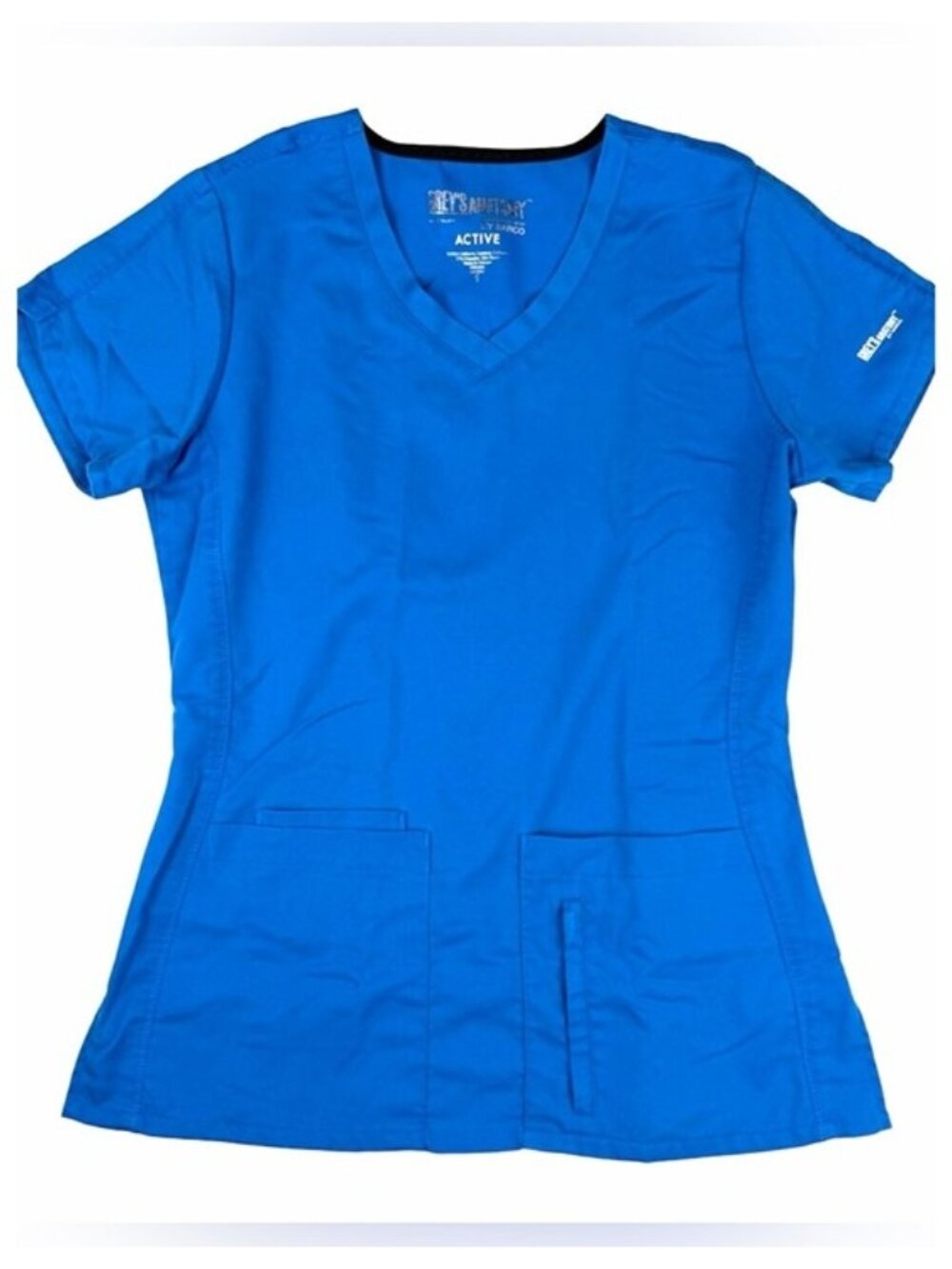 Barco Grey's Anatomy V-Neck Scrub Top Royal Blue Sz Small